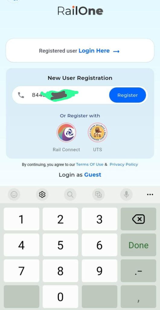 Enter your number and register