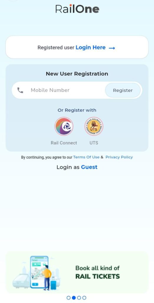 Step 2 : Register by entering your phone number