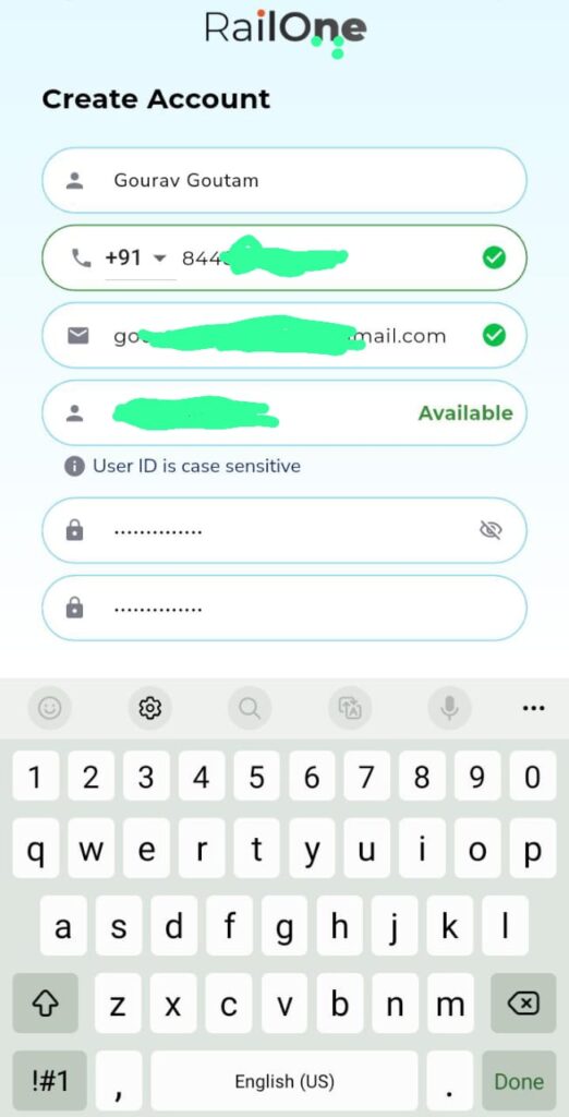 RailOne App?